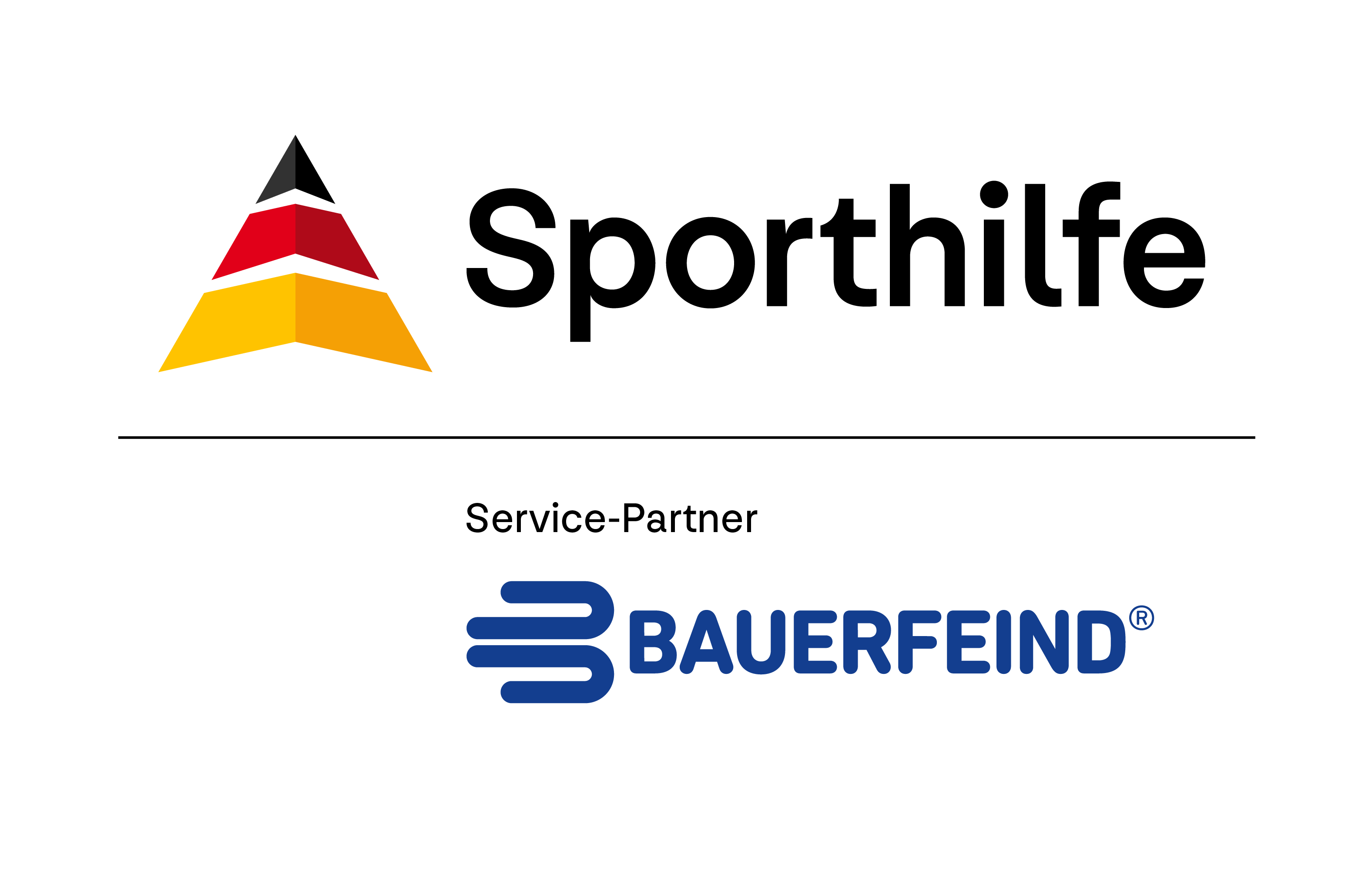 Bauerfeind et la Deutsche Sporthilfe : des partenaires forts pour le sport de haut niveau Logo vertical du partenariat sportif entre Bauerfeind et la Deutsche Sporthilfe