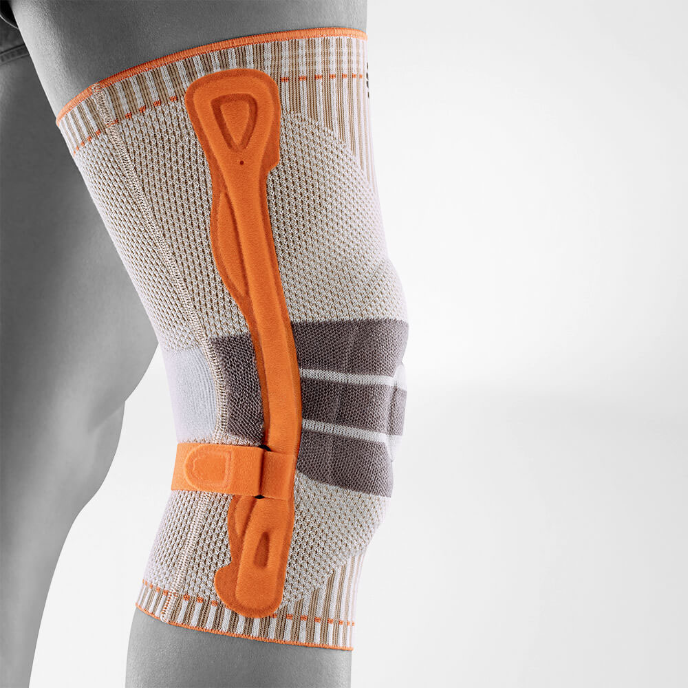 Seitliche Ansicht der Wander Kniebandage für Sport Seitliche Ansicht der Kniebandage für Wander Sport
