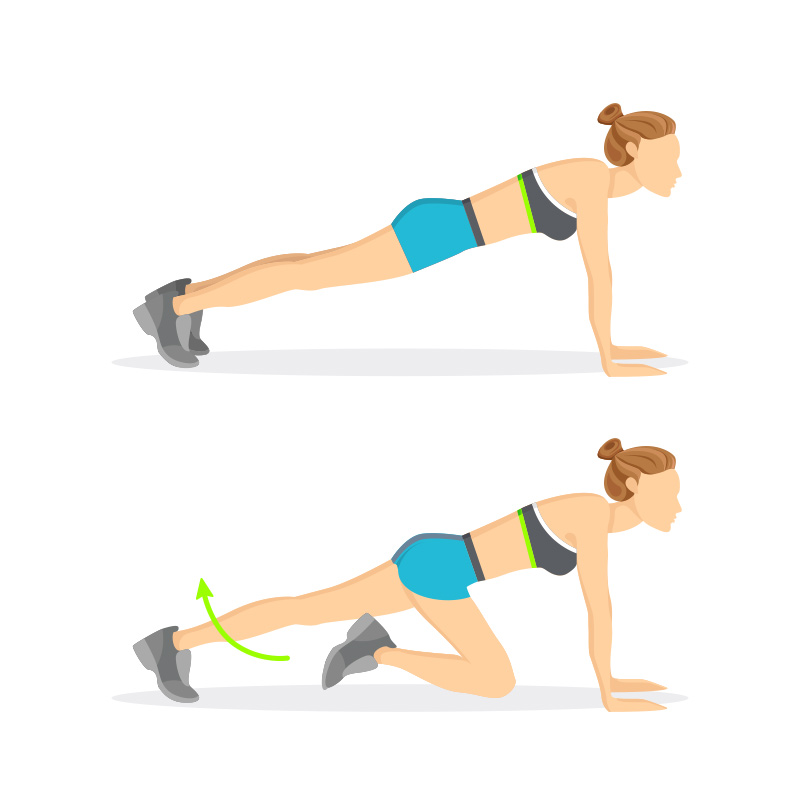 Exercice Tabata pour tout le corps : Le Bergsteiger Instruction en image pour l'alpiniste en dessin