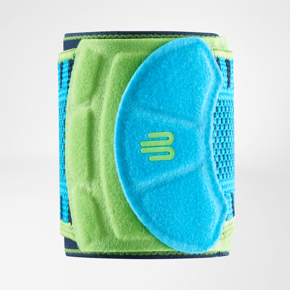 Bandage de poignet rivera vue de face isolée Vue complète de la bandage de poignet Sport couleur rivera