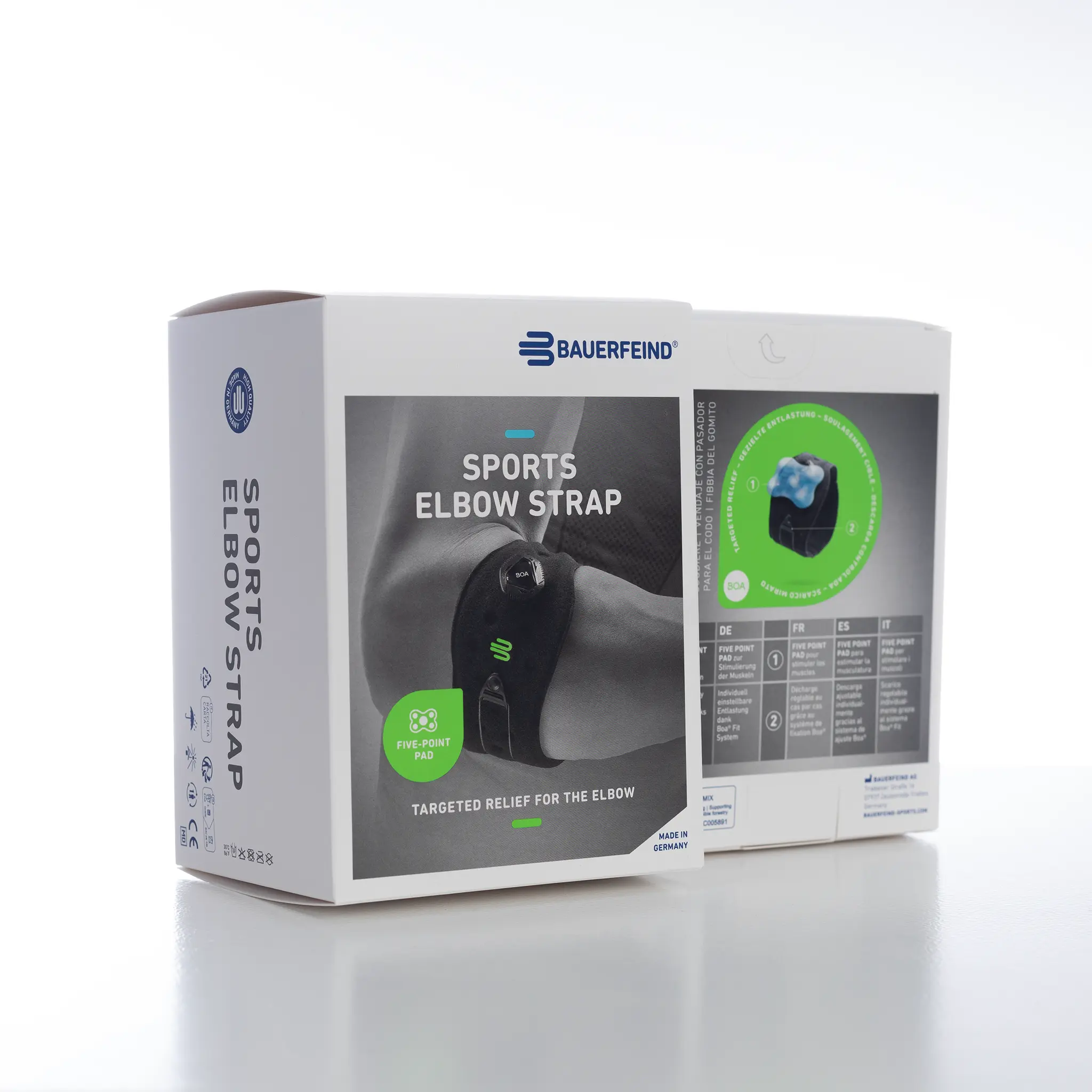 Emballage Elbow Strap Image d'emballage du Sport Elbow Strap avec image de produit noir